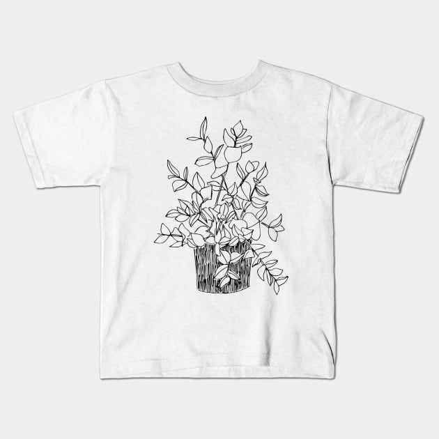 potted plant Kids T-Shirt by nfrenette